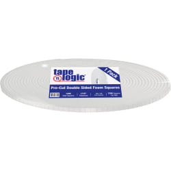 Tape Logic Double-Sided Foam Squares, 62.5 mils, 3in Core, 0.5in x 0.5in, White, Roll Of 1,296