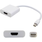 AddOn 8in Mini-DisplayPort Male to HDMI Female White Active Adapter Cable - 100% compatible and guaranteed to work