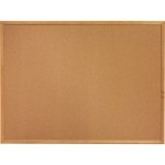 Lorell Wood Frame Cork Board, 36in x 24in, Wood Frame With Oak Finish