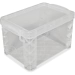 Advantus Super Stacker Index Card Storage Box, 6 1/2in x 4 1/2in x 4 1/2in, Clear