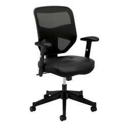 Global Softcurve Bonded Leather Mid-Back Tilter Chair, Black