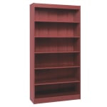 Lorell Veneer Modular Shelving Bookcase, 6-Shelf, 72inH x 36inW x 12inD, Mahogany