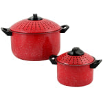 Gibson Home Casselman 4-Piece Pasta Pot Set, Red