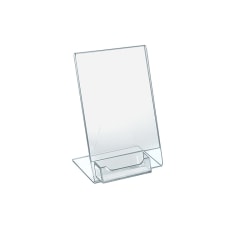 Azar Displays Acrylic L-Shaped Sign Holders, 8 1/2in x 5 1/2in, Clear, Pack Of 10