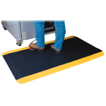 Genuine Joe Safe Step Anti-Fatigue Mat, 2ft x 3ft, Black/Yellow