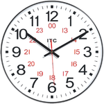 Infinity Instruments Round Wall Clock, 12in, Black/White/Red