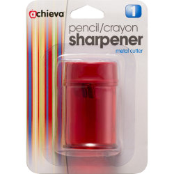 Officemate Double Barrel Pencil/Crayon Sharpener - 2 Hole(s) - 2.1in Height x 1.4in Width x 1.4in Depth - Translucent Red - 1 Each