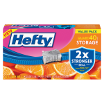 Hefty Slider Storage Bags, 1 Qt, Clear, Box Of 40