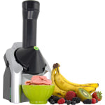 Edgecraft Yonanas Classic Vegan Non-Dairy Frozen Fruit Soft Serve Dessert Maker, 6-3/16in x 13-13/16in x 7-9/16in, Silver