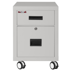 Storex 18inD Vertical Mobile File Cabinet, Platinum/Gray