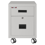 FireKing 18inW Vertical 2-Drawer Mobile Locking File Cabinet, Metal, Platinum, White Glove Delivery