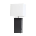 Lalia Home Lexington Table Lamp With USB Charging Port, 21inH, White/Black