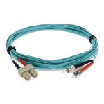 AddOn 3m SC to ST OM3 Aqua Patch Cable - Patch cable - SC/UPC multi-mode (M) to ST/UPC multi-mode (M) - 3 m - fiber optic - duplex - 50 / 125 micron - OM3 - halogen-free - aqua