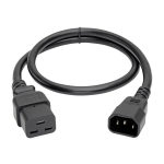 Eaton Tripp Lite Series Power Cord, C19 to C14 - Heavy-Duty, 15A, 250V, 14 AWG, 2 ft. (0.61 m), Black - Power cable - IEC 60320 C19 to IEC 60320 C14 - AC 250 V - 2 ft - molded - black