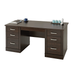 Sauder Office Port 66inW Executive Computer Desk, Dark Alder