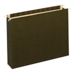 Office Depot Brand Expanding Hanging File Pocket With Full-Height Gussets, 3 1/2in Expansion, Legal Size, Standard Green