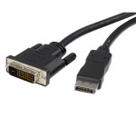 StarTech.com 6ft (1.8m) DisplayPort to DVI Cable, DisplayPort to DVI Adapter Cable, DP to DVI-D Converter, Replaced by DP2DVI2MM6 - 6ft Passive DisplayPort to DVI-D single-link cable | 1920x1200/1080p 60Hz; DP 1.2 HBR2; HDCP 1.3; EDID