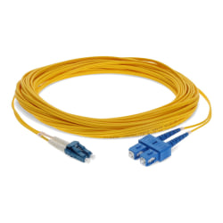 AddOn 25m LC (Male) to SC (Male) Yellow OS1 Duplex Fiber OFNR (Riser-Rated) Patch Cable - 100% compatible and guaranteed to work