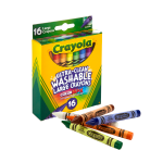 Crayola Washable Crayons, Assorted Colors, Pack Of 16