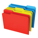 Office Depot Brand Poly File Folders, Letter Size, 1/3 Cut, Assorted Colors, Pack Of 12