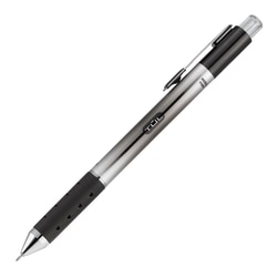 TUL GL Series Retractable Gel Pens, Needle Point, 0.5 mm, Silver Barrel, Black Ink, Pack Of 4 Pens