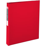 Office Depot Brand Durable Reference 3-Ring Binder, 1in Round Rings, Red