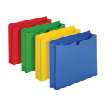 Office Depot Brand Color File Jackets, 2in Expansion, 8 1/2in x 11in, Letter Size, Assorted Colors, Pack Of 10 Jackets