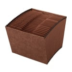 Office Depot Brand Faux Leather Expanding File, A-Z, 21 Pockets, Letter Size (8-1/2in x 11in), 1-3/4in Expansion, Brown