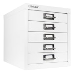 Bisley 15inD Vertical 5-Drawer File Cabinet, White