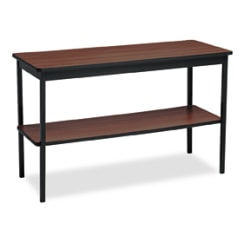 Barricks Storage Shelf Utility Table - Rectangle Top - Square Leg Base - 4 Legs - 48in Table Top Length x 18in Table Top Width x 0.75in Table Top Thickness - 30in Height - Assembly Required