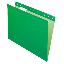 Office Depot Brand Hanging Folders, Letter Size, 1/5 Tab Cut, Bright Green, Box Of 25