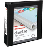 Office Depot Brand Durable View Slant-Ring 3-Ring Binder, 2in Slant Rings, Black