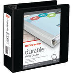 Office Depot Brand Durable View 3-Ring Binder, 4in Slant Rings, Black