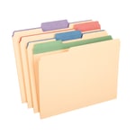 Pendaflex Color Tab File Folders, 1/3 Cut, 8 1/2in x 11in, Letter Size, Assorted Colors, Box Of 50