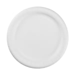 AJM Premium Coated Round Paper Plates, 9in Diameter, White, Pack Of 125