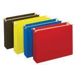 Office Depot Brand Hanging Pockets With Full-Height Gussets, Letter Size (8-1/2in x 11in), 3 1/2in Expansion, Assorted Colors, Pack Of 4