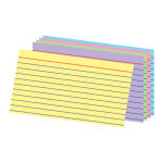 Office Depot Brand Ruled Rainbow Index Cards, 3in x 5in, Assorted Colors, Pack Of 100