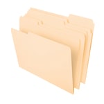 Office Depot Brand Heavyweight Manila File Folders, 1/3 Cut, Letter Size (8-1/2in x 11in), Manila, Box Of 50 Folders