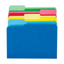 Office Depot Brand 2-Tone File Folders, 1/3 Cut, Letter Size, Assorted Colors, Pack Of 24