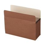 Office Depot Brand Standard File Pocket, 5-1/4in Expansion, Letter Size, Brown, Pack Of 5