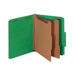 Office Depot Brand Classification Folders, 2 1/2in Expansion, Letter Size, 2 Dividers, 83% Recycled, Light Green, Pack Of 5 Folders