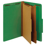 Office Depot Brand Classification Folders, 2 1/2in Expansion, Legal Size, 2 Dividers, 100% Recycled, Light Green, Pack Of 5 Folders