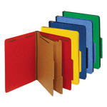 Office Depot Brand Classification Folders, 2-1/2in Expansion, 2 Dividers, 8 1/2in x 11in, Letter, 83% Recycled, Assorted, Box of 5