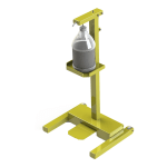 Built Sanitizer Floor Stand, 37in x 20in x 16-1/2in, Yellow