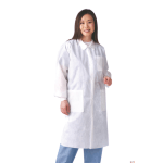 Medline Multilayer Lab Coats With Knit Cuffs, Small, 10 Lab Coats Per Box, Case Of 3 Boxes