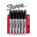 Super Sharpie Permanent Markers, Black, Pack Of 6 Markers