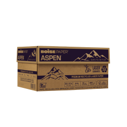 Boise ASPEN Premium Laser Paper, Letter Paper Size, 96 Brightness, 24 Lb, 30% Recycled, FSC Certified, White, 500 Sheets Per Ream, Case Of 8 Reams