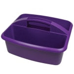 Romanoff Products Large Utility Caddy, 6 3/4inH x 11 1/4inW x 12 3/4inD, Purple, Pack Of 3