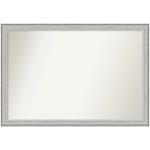 Amanti Art Non-Beveled Rectangle Framed Bathroom Wall Mirror, 27in x 39in, Bel Volto Silver