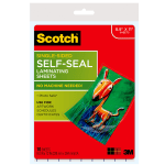 Scotch Self-Seal Laminating Pouches, 8-1/2in x 11in, Clear, Pack of 10 Laminating Sheets